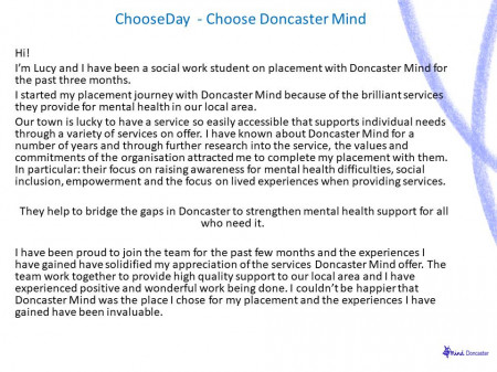 ChooseDay  - Choose Doncaster Mind Lucy